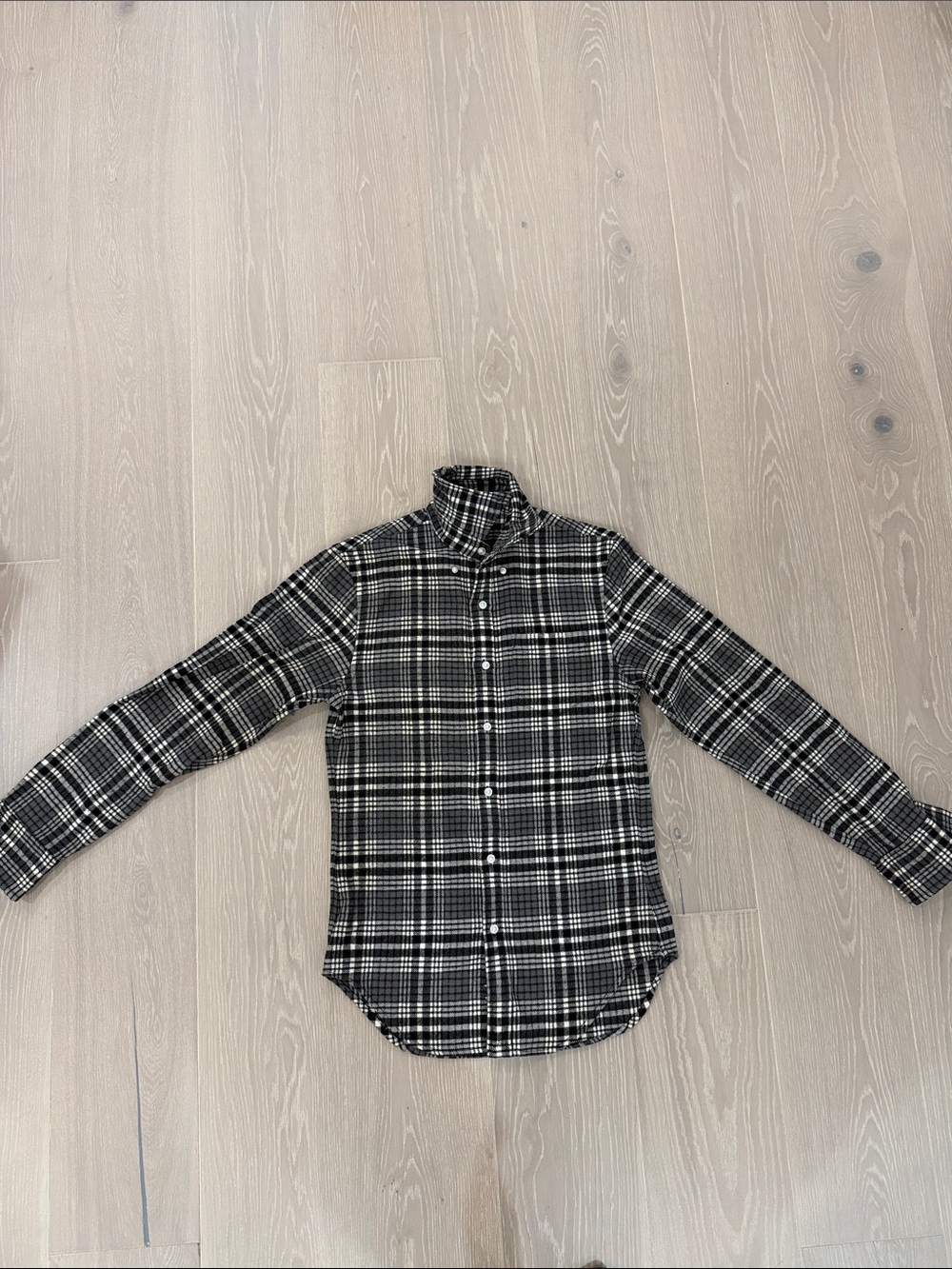 Club Monaco Slim XS Black White pattern Shirt